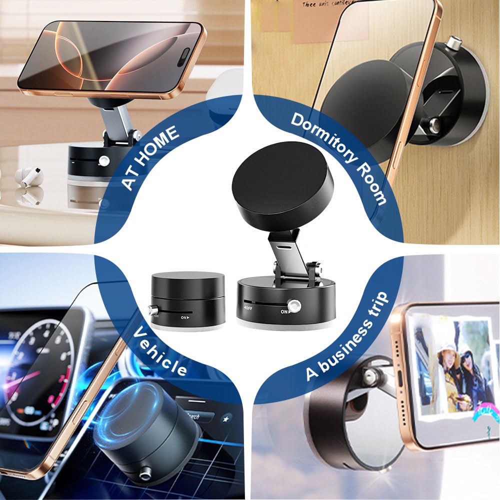 Vacuum Magnetic Phone Stand (Black)