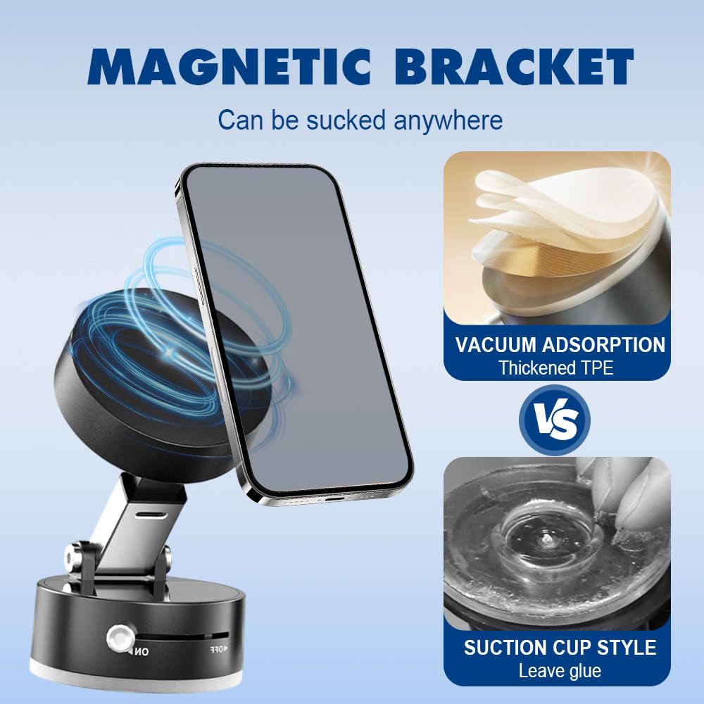 Vacuum Magnetic Phone Stand (Black)