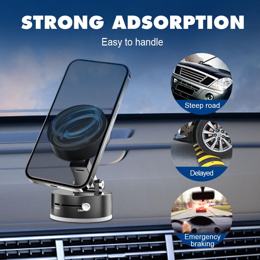 Vacuum Magnetic Phone Stand (Black)