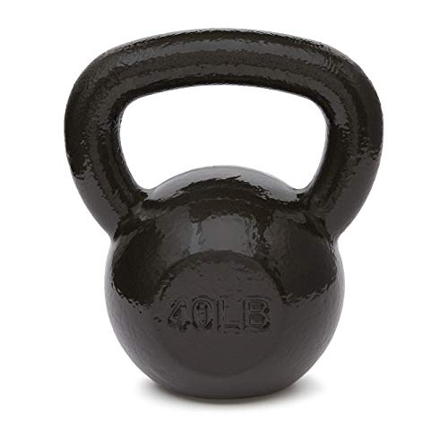 Amazon Basics Cast Iron Kettlebell with Enamel Finish, 40-Pound, Black