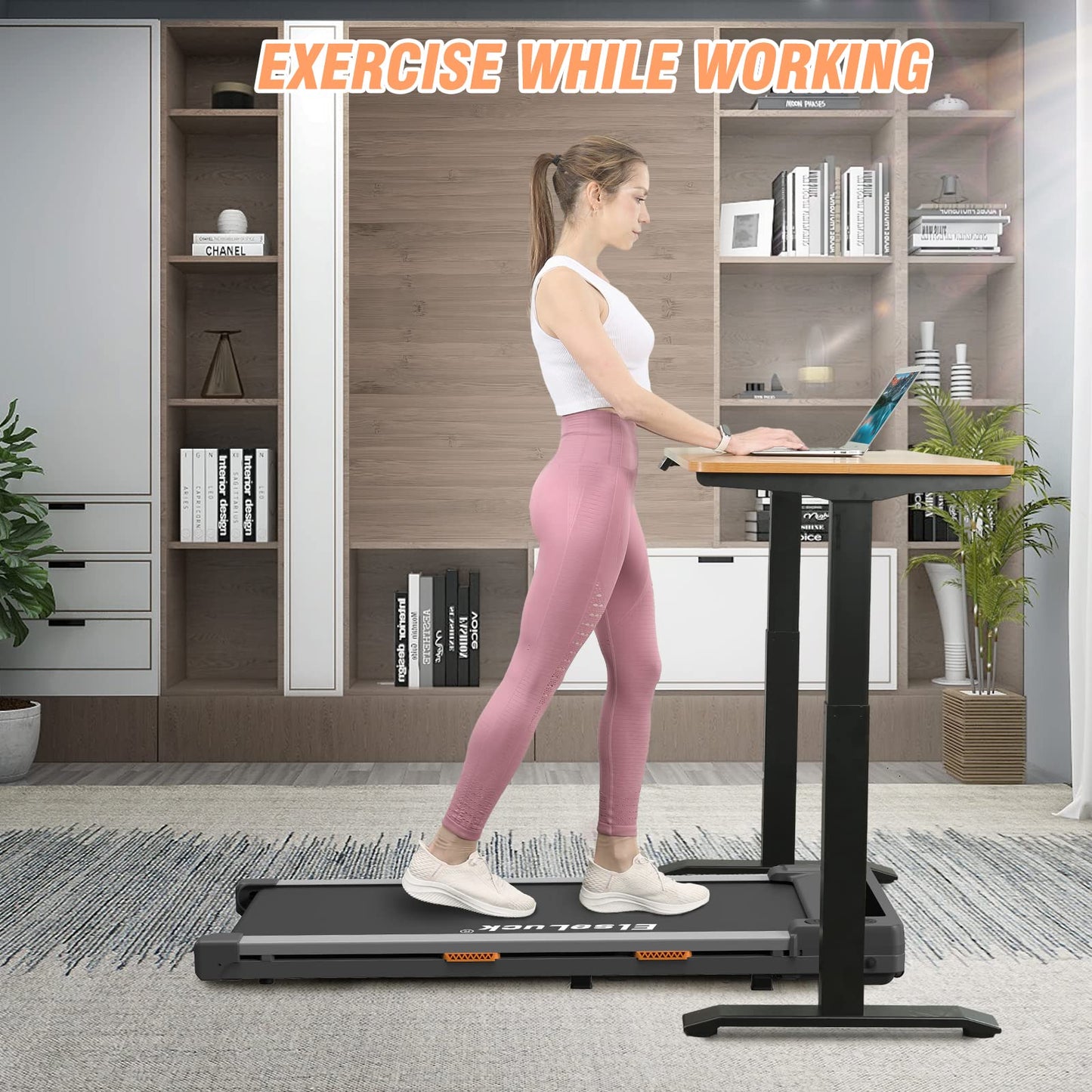 Walking Pad, Under Desk Treadmill for Home Office, 2 in 1 Portable Walking Treadmill with Remote Control, Walking Jogging Machine in LED Display