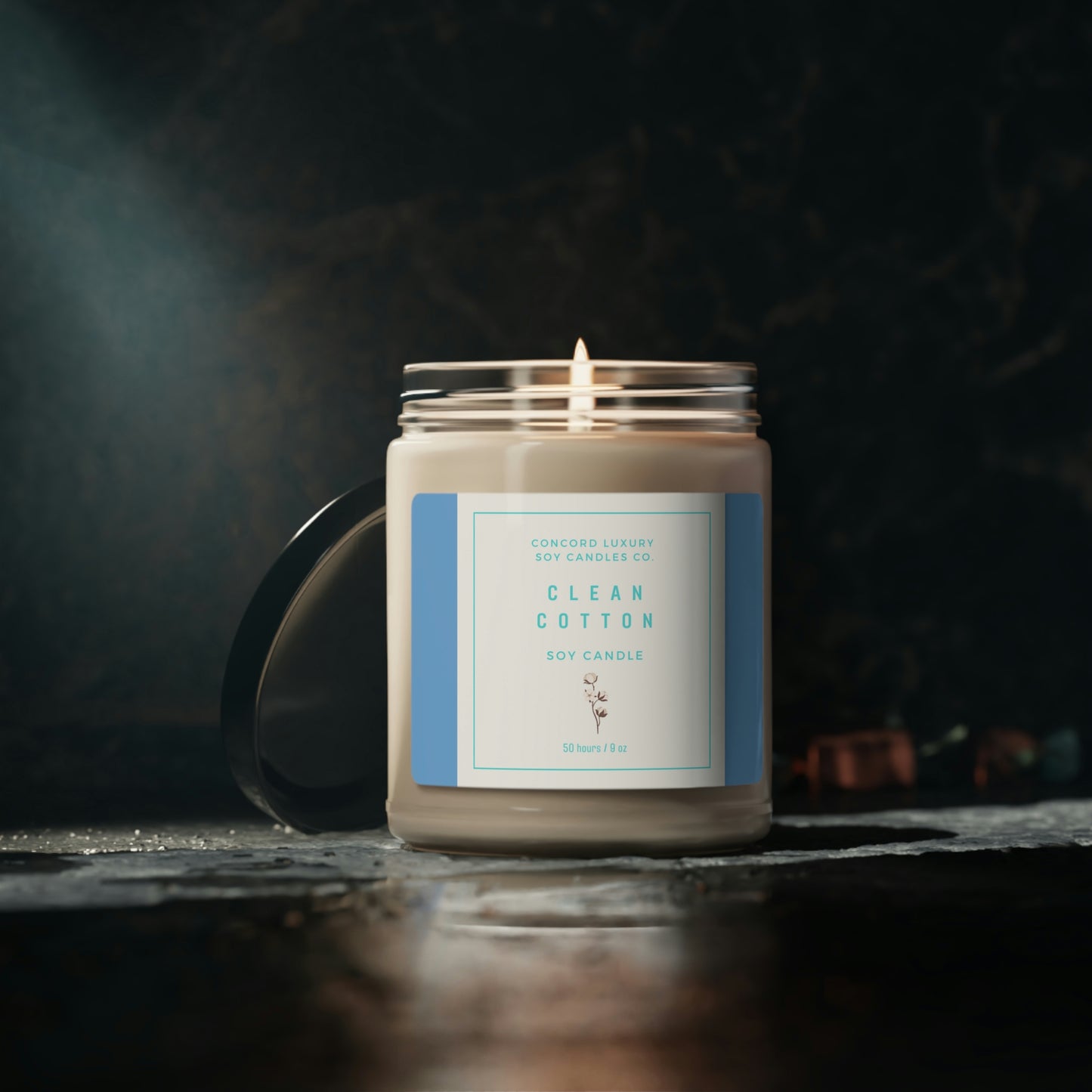 Concord luxury Soy Candles Clean Cotton 9oz