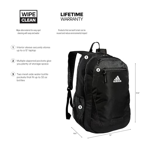 adidas Foundation 6 Backpack, Black/White