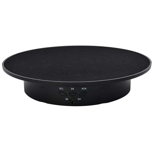 360-Degree Electric Rotating Turntable, (Black, 7.8 inches/Load 17 LB/Velvet top) Rechargeable Low Noise Adjustable Smooth Rotation Non-Slip Display Stand for Photographic Products