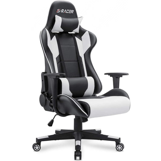 Gaming Chair, Office Chair High Back Computer Chair Leather Desk Chair Racing Executive Ergonomic Adjustable Swivel Task Chair with Headrest and Lumbar Support