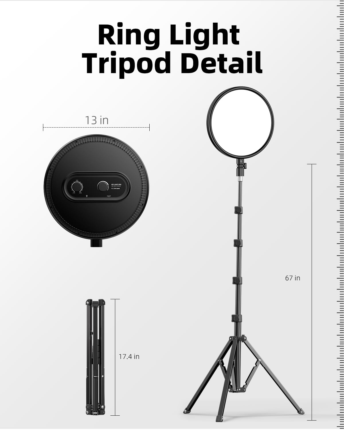Ring Light 72 inch Tripod Stand with Remote