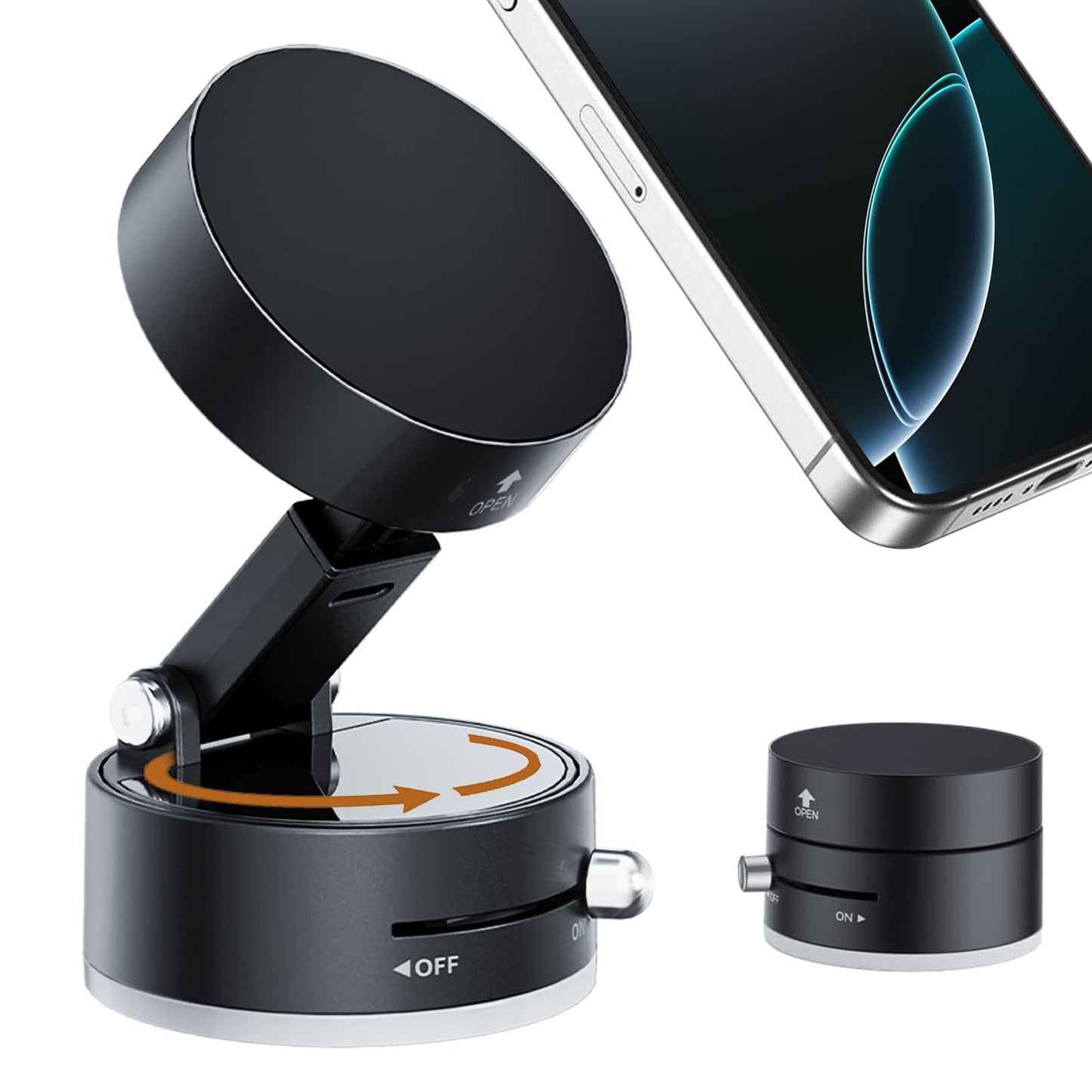 Upgraded 360° Rotatable Vacuum Magnetic Phone Holder