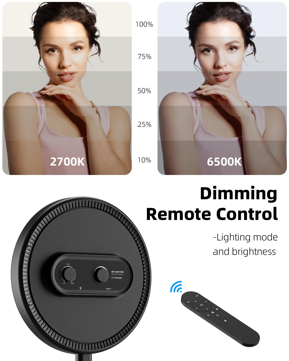 Ring Light 72 inch Tripod Stand with Remote