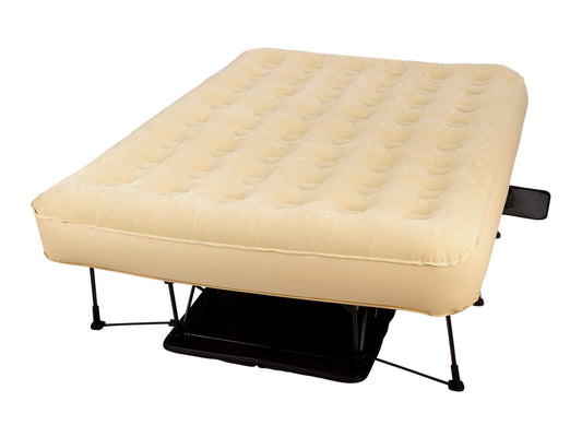 EZ Simpli Comfy Bed Queen Self-Inflating Air Mattress with Built-in Frame, Pump and Wheeled Case, Blow Up Inflatable Air Bed Perfect for Home, Guests, Travel, Vacation, Camping