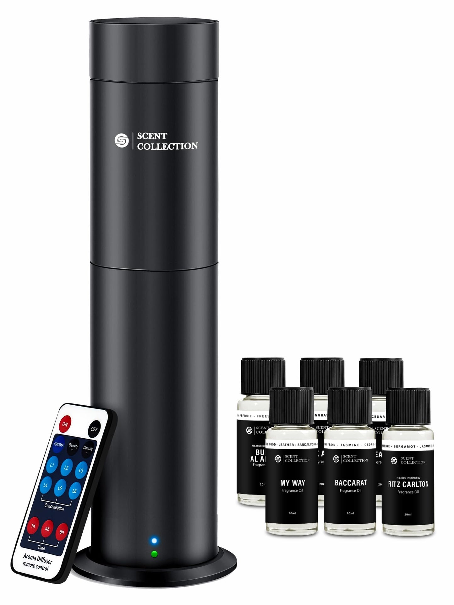 Hotel Waterless Scent Diffuser –Essential Oil Diffuser with 6 Hotel Scents, Aromatherapy Nebulizing No Locked Oil Bottle Diffuser Covers up to 700 Sq Ft, Quiet Fragrance Machine for Home, Spa & Office