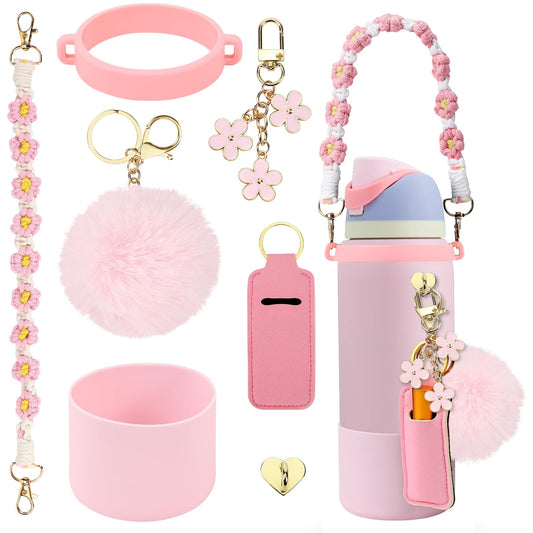 Accessories Bundle: Silicone Boot for 24oz & 32oz Bottles, Charms, Handle, Strap, Rubber Bottoms, and Decorative Add-ons
