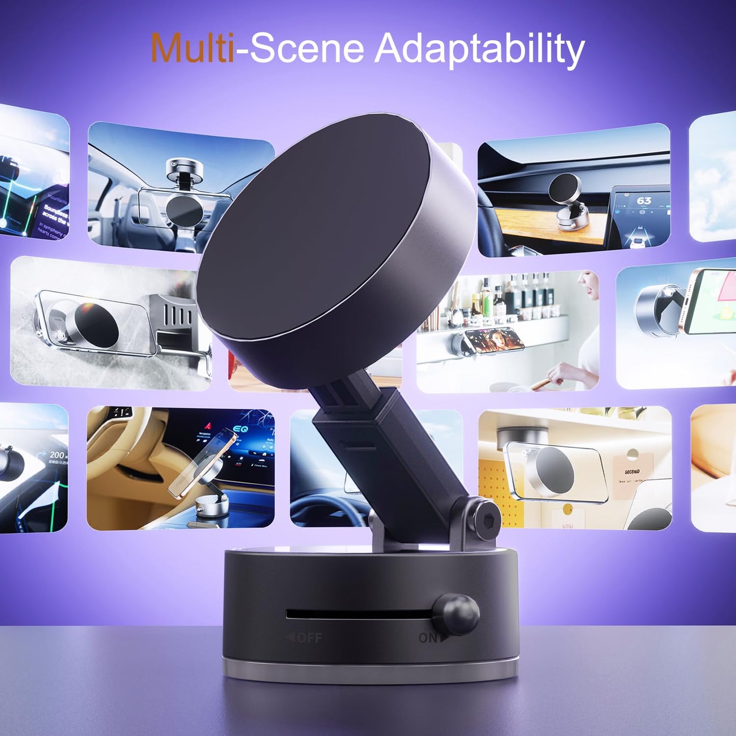 Upgraded 360° Rotatable Vacuum Magnetic Phone Holder