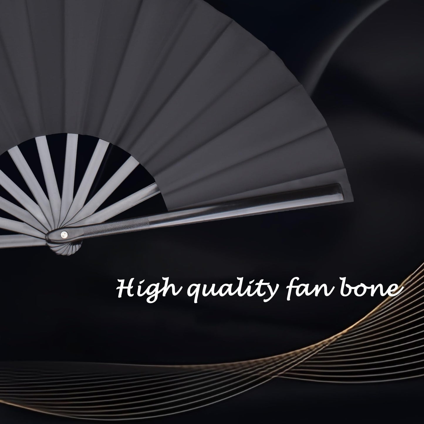 Fans 2 Pack Large Folding Hand fans black 2p