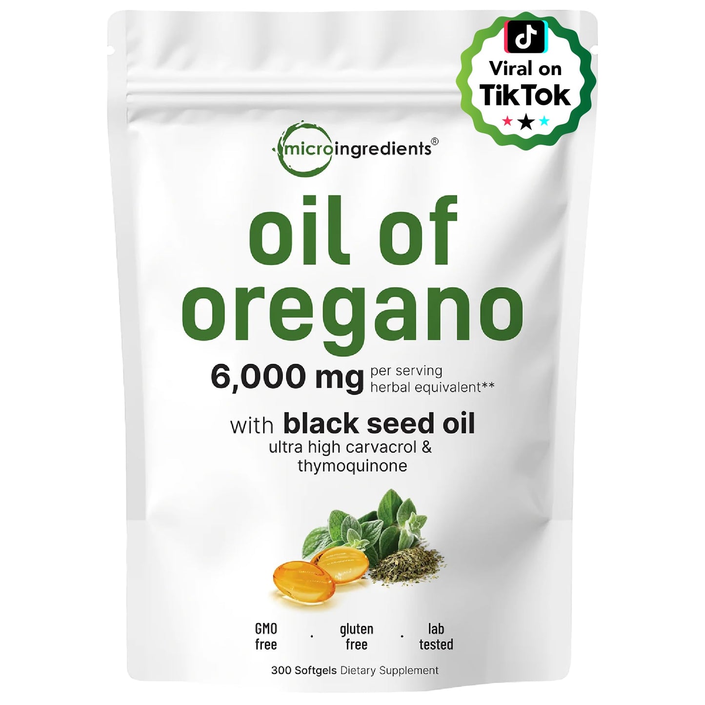 Oil of Oregano Bundle Pack 6,000mg Per Serving & Vitamin D3 5,000 IU 4X Strength Carvacrol & Thymoquinon Vitamin D as Cholecalciferol