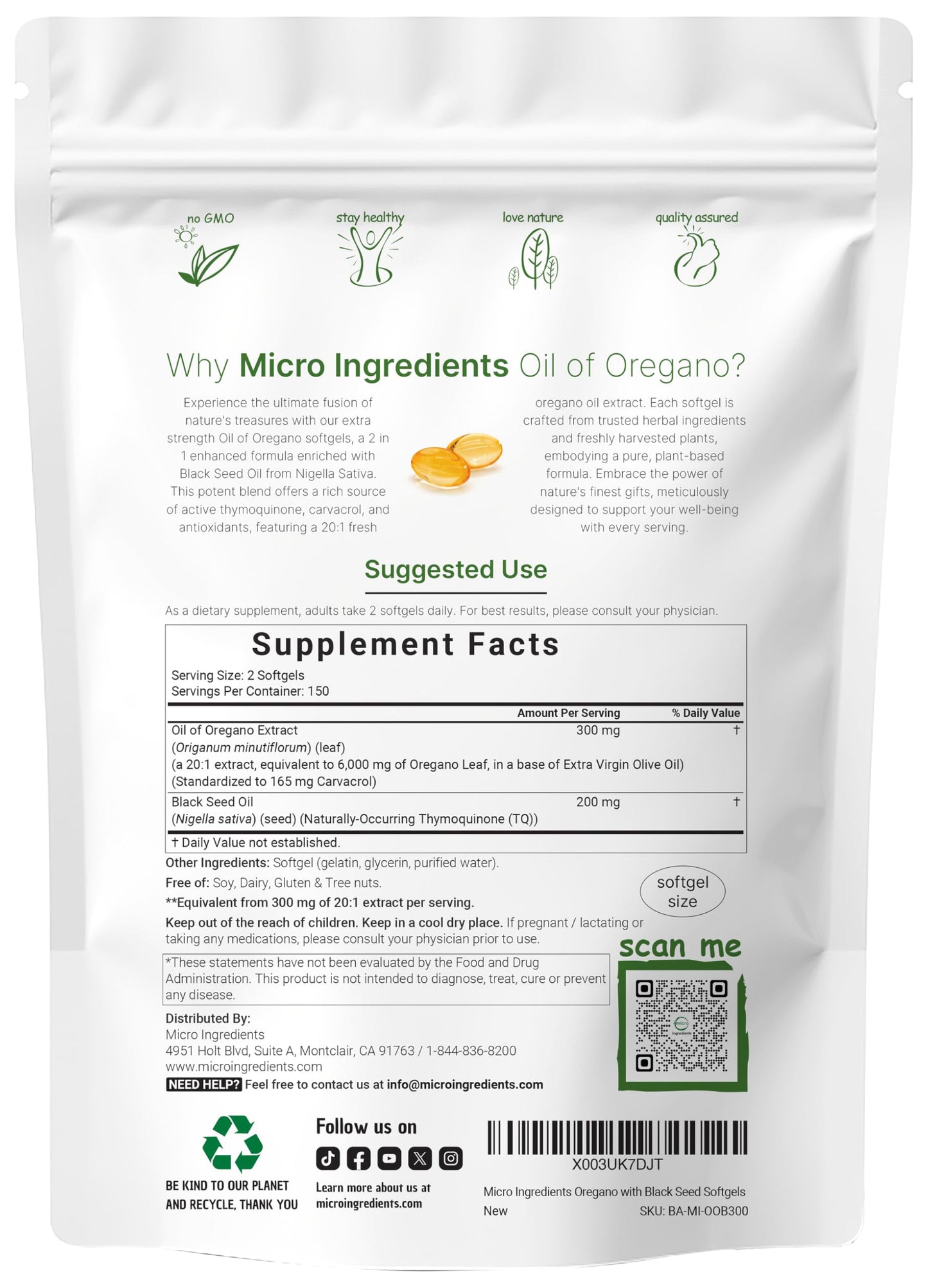 Oil of Oregano Bundle Pack 6,000mg Per Serving & Vitamin D3 5,000 IU 4X Strength Carvacrol & Thymoquinon Vitamin D as Cholecalciferol