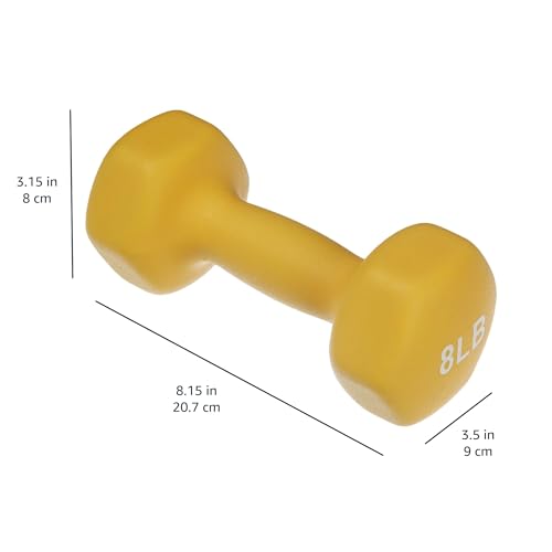 Amazon Basics Neoprene Coated Hexagon Workout Dumbbell Color-Coded Hand Weight With Storage Rack, 32-Pound Set with Stand, Set of 2 (3 Pound, 5 Pound, and 8 Pound), Multicolor, 6 Count