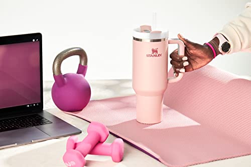 Stanley Quencher H2.0 FlowState Stainless Steel Vacuum Insulated Tumbler with Lid and Straw for Water, Iced Tea or Coffee, Smoothie and More, Pink Dusk, 40 oz