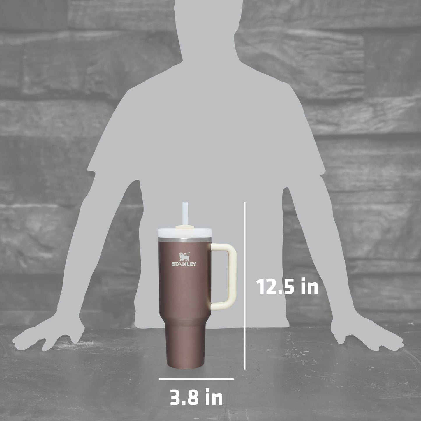 Stanley Quencher H2.0 FlowState Stainless Steel Vacuum Insulated Tumbler with Lid and Straw for Water, Iced Tea or Coffee, Smoothie and More, Rose Quartz Glow, 40 oz
