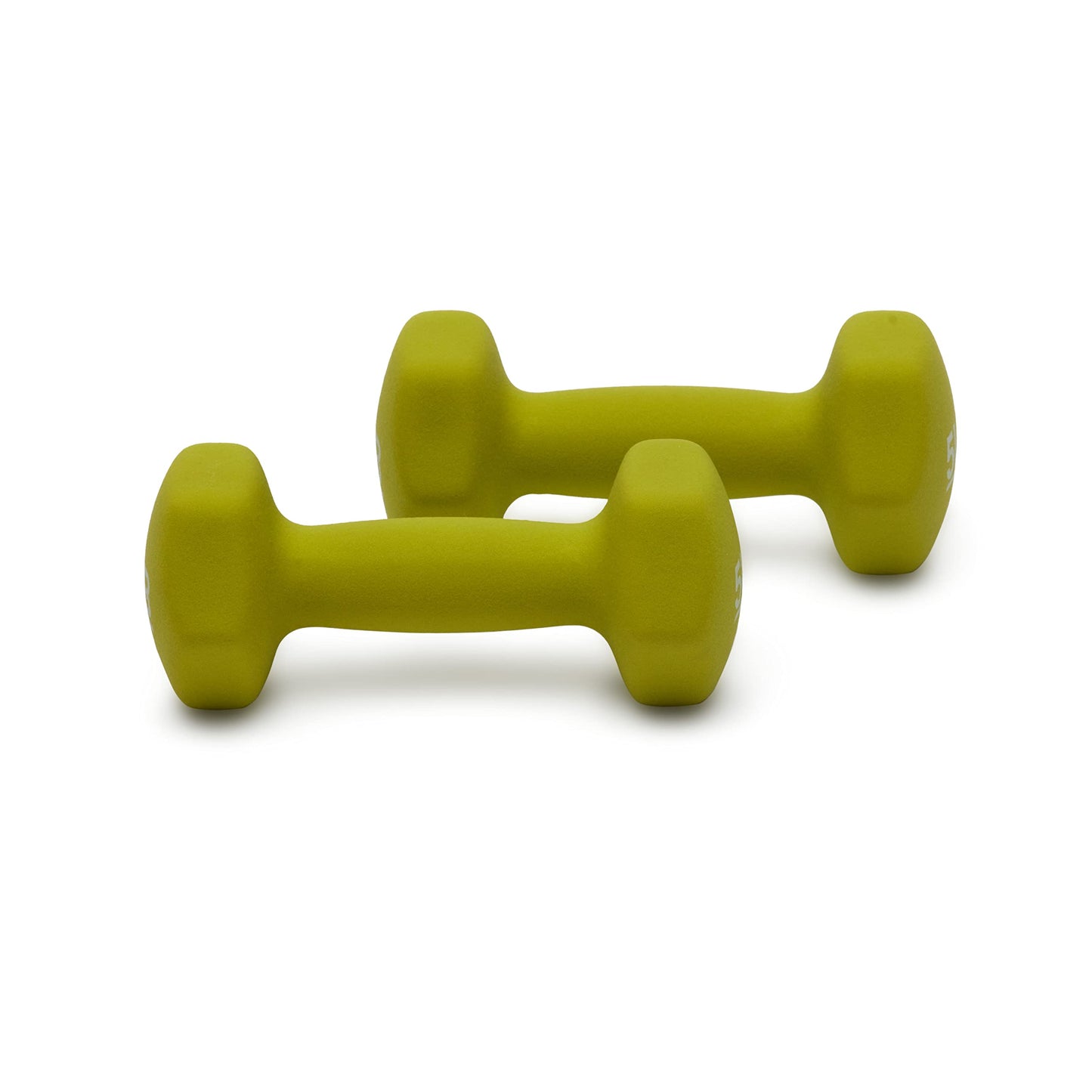 Amazon Basics Neoprene Coated Dumbbell Hand Weight Set, 5-Pound, Set of 2, 10 Pounds, 2.27 Kilograms, Green