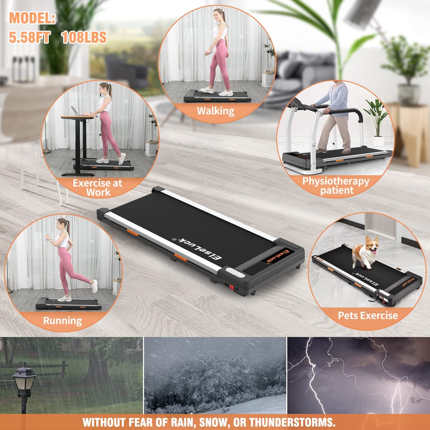Walking Pad, Under Desk Treadmill for Home Office, 2 in 1 Portable Walking Treadmill with Remote Control, Walking Jogging Machine in LED Display